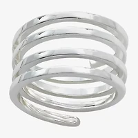 Sparkle Allure Coil Wrap Womens 2.5MM Pure Silver Over Brass Bypass  Band