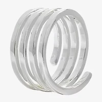 Sparkle Allure Coil Wrap Womens 2.5MM Pure Silver Over Brass Bypass  Band