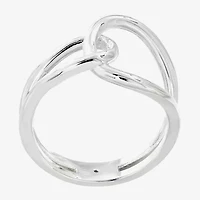 Sparkle Allure Interlocking Loops Womens 4.5MM Pure Silver Over Brass Crossover Band