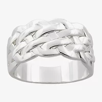 Sparkle Allure Woven Womens 5MM Pure Silver Over Brass Band
