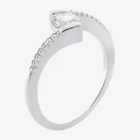 Sparkle Allure Womens Cubic Zirconia Pure Silver Over Brass Round Bypass  Band