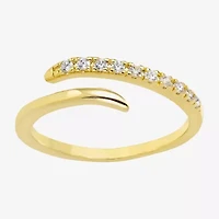 Sparkle Allure Womens Cubic Zirconia 14K Gold Over Brass Bypass  Band