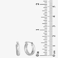 14K White Gold Hoop Earrings