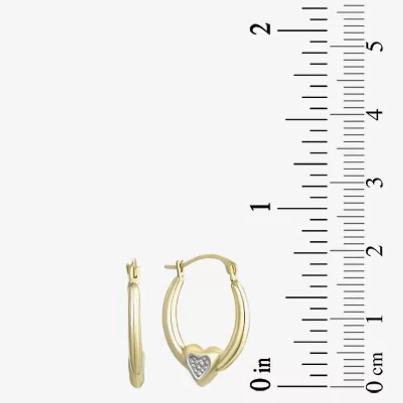 Womens 14K Two Tone Gold 17mm Round Hoop Earrings