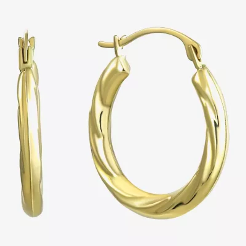 Womens 14K Gold 18mm Hoop Earrings