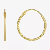 Womens 14K Gold 15mm Hoop Earrings