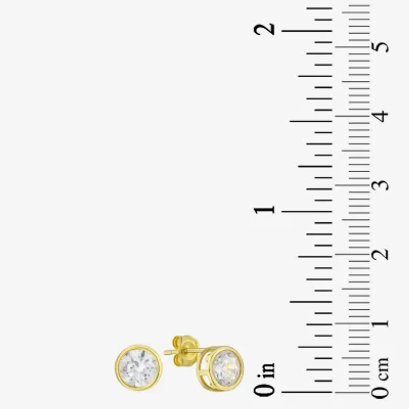 Cubic Zirconia 14K Gold 6mm Stud Earrings