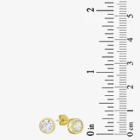 Cubic Zirconia 14K Gold 6mm Stud Earrings