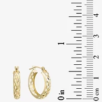 14K Yellow Gold Openwork Hoop Earrings