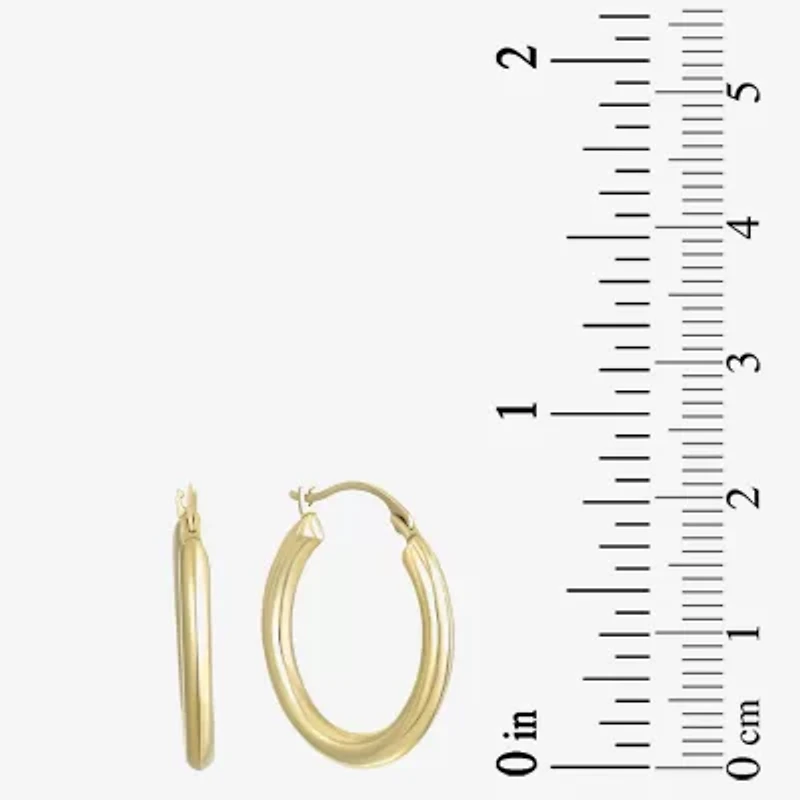 14K Gold Round Polished 21mm Hoop Earrings
