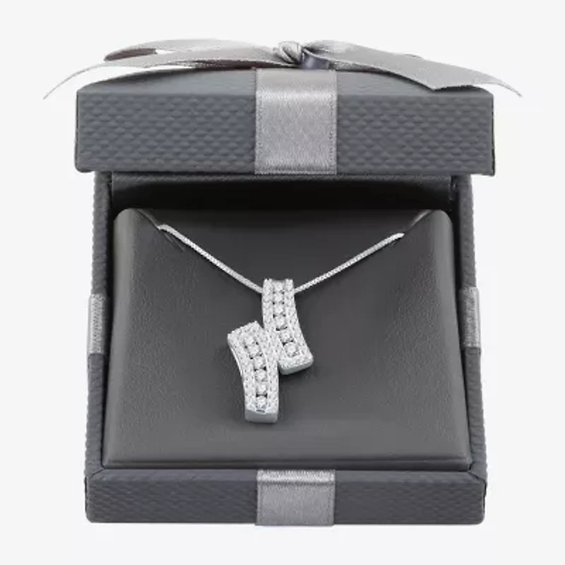 Womens 1 CT. T.W. Lab Grown White Diamond Sterling Silver 18 Inch Pendant Necklace