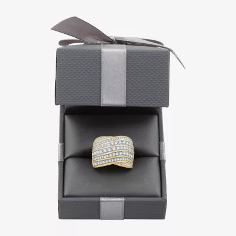 Womens 1 1/2 CT. T.W. Lab Grown White Diamond 14K Gold Over Silver Band