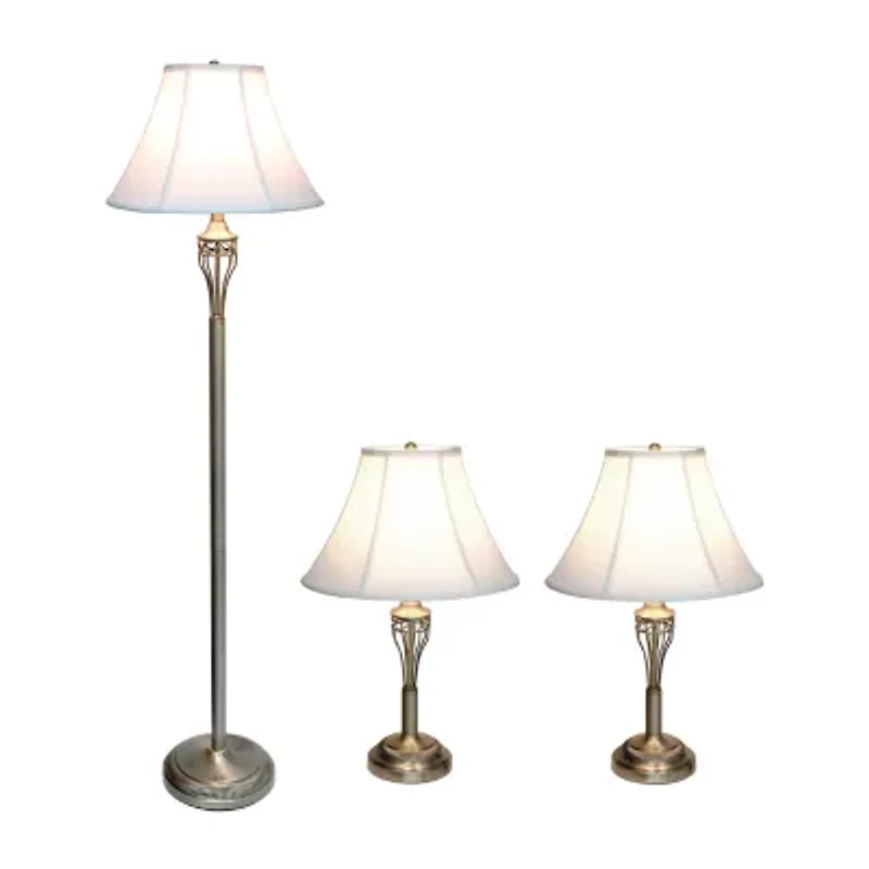 All the Rages Perennial Roma Classic Metal 3-pc. Lamp Set