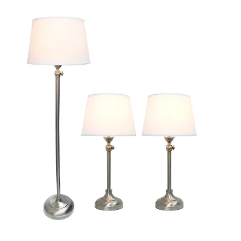 All the Rages Perennial Modern Manhattan Extendable Metal 3-pc. Lamp Set