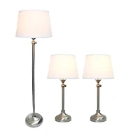 All the Rages Perennial Modern Manhattan Extendable Metal 3-pc. Lamp Set