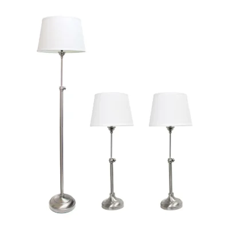 All the Rages Perennial Modern Manhattan Extendable Metal 3-pc. Lamp Set