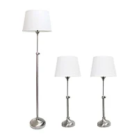 All the Rages Perennial Modern Manhattan Extendable Metal 3-pc. Lamp Set