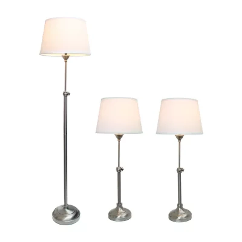 All the Rages Perennial Modern Manhattan Extendable Metal 3-pc. Lamp Set