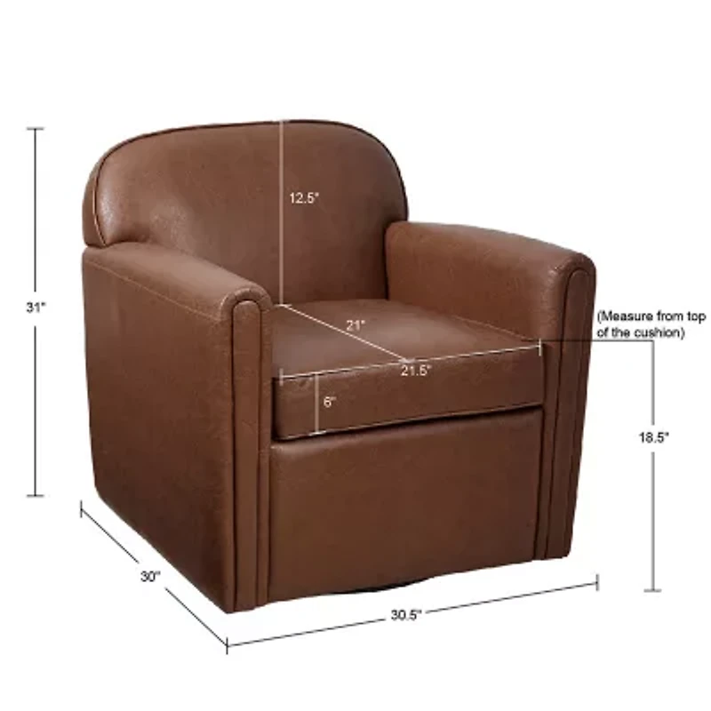 Madison Park Cedar Swivel Upholstered Armchair
