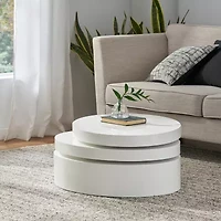 Oval Rotatable Coffee Table