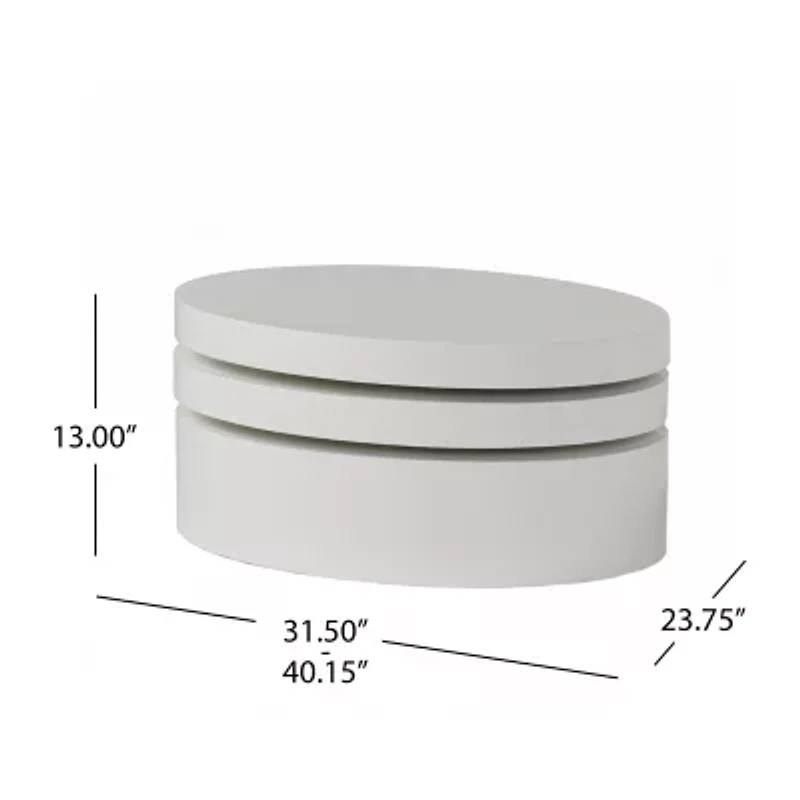 Oval Rotatable Coffee Table