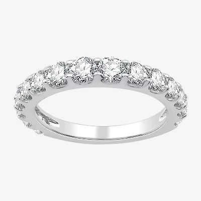 (G / Si1-Si2) Womens 1 1/2 CT. T.W. Lab Grown White Diamond 10K Gold Wedding Band