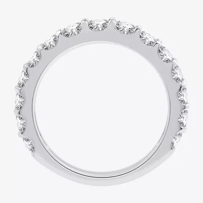 (G / Si1-Si2) Womens 1 1/2 CT. T.W. Lab Grown White Diamond 10K Gold Wedding Band