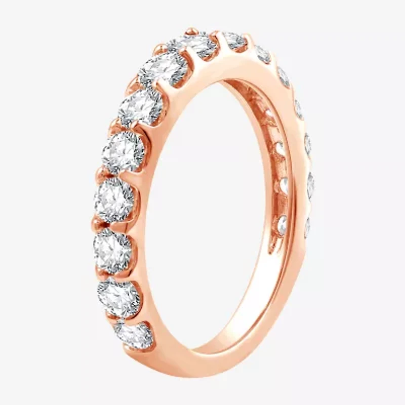 (G / Si1-Si2) Womens 1 1/2 CT. T.W. Lab Grown White Diamond 10K Gold Wedding Band