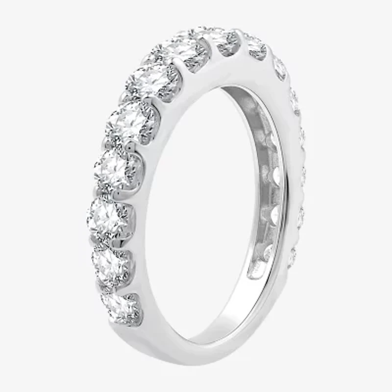 (G / Si1-Si2) Womens 2 CT. T.W. Lab Grown White Diamond 10K Gold Wedding Band