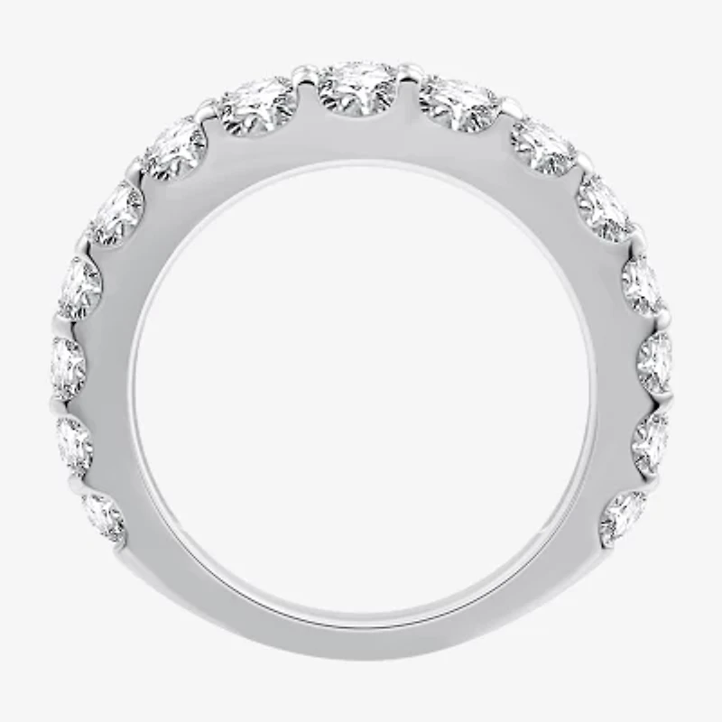 (G / Si1-Si2) Womens 2 CT. T.W. Lab Grown White Diamond 10K Gold Wedding Band