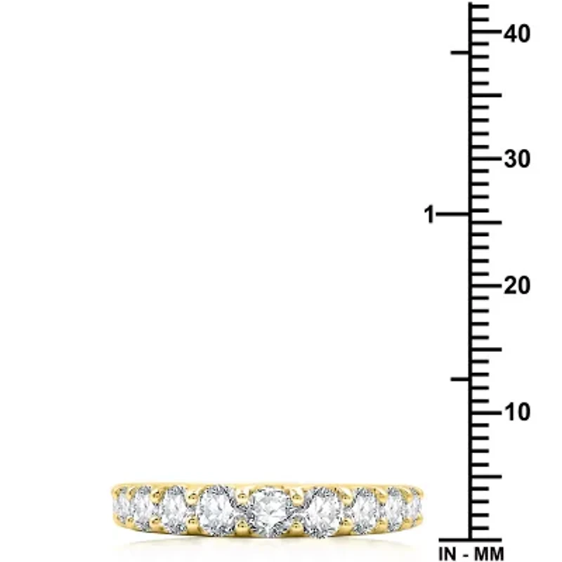 (G / Si1-Si2) Womens 2 CT. T.W. Lab Grown White Diamond 10K Gold Wedding Band