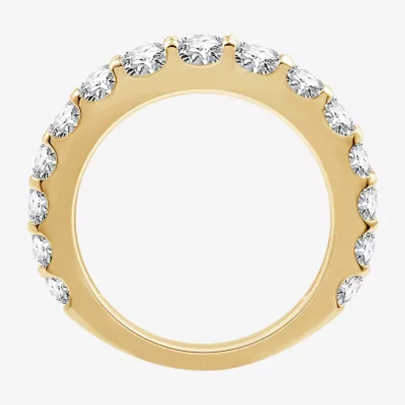 (G / Si1-Si2) Womens 2 CT. T.W. Lab Grown White Diamond 10K Gold Wedding Band