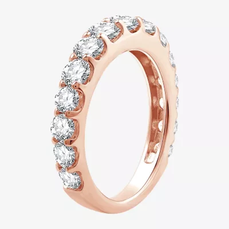 (G / Si1-Si2) Womens 2 CT. T.W. Lab Grown White Diamond 10K Gold Wedding Band