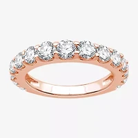 (G / Si1-Si2) Womens 2 CT. T.W. Lab Grown White Diamond 10K Rose Gold Wedding Band