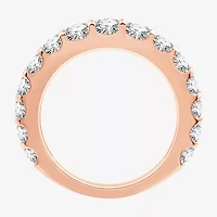 (G / Si1-Si2) Womens 2 CT. T.W. Lab Grown White Diamond 10K Rose Gold Wedding Band