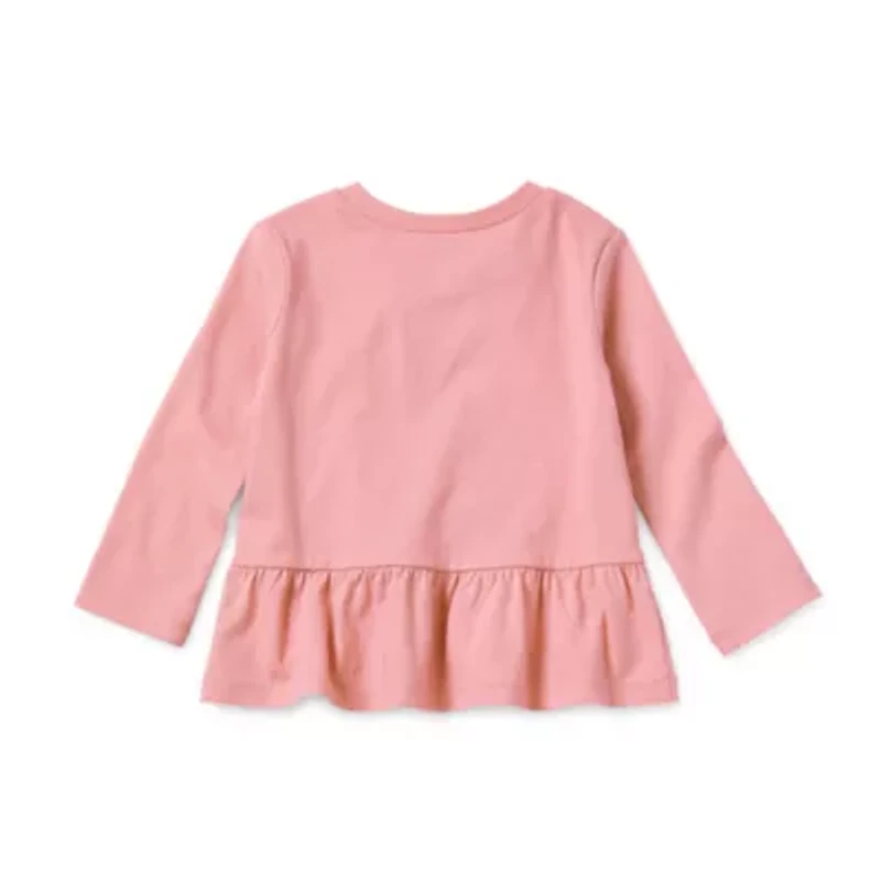 Okie Dokie Baby Girls Round Neck Long Sleeve T-Shirt