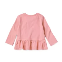 Okie Dokie Baby Girls Round Neck Long Sleeve T-Shirt