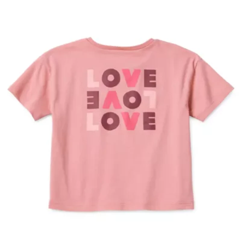 Okie Dokie Active Girls Round Neck Short Sleeve T-Shirt