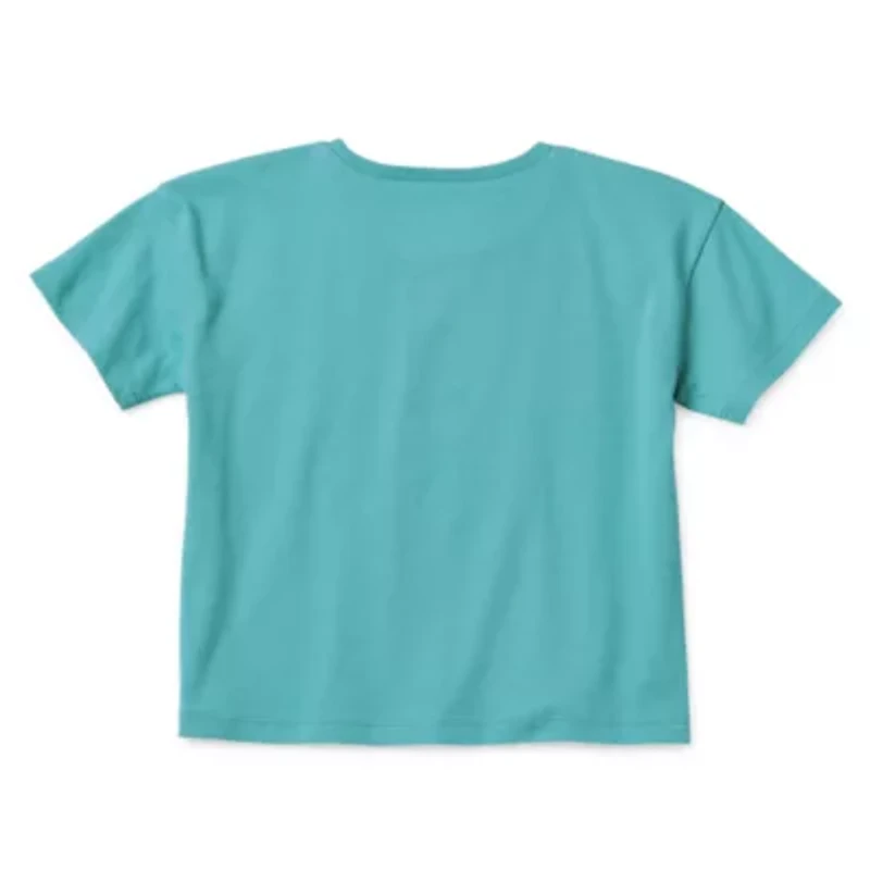 Okie Dokie Active Girls Round Neck Short Sleeve T-Shirt