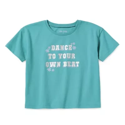Okie Dokie Active Girls Round Neck Short Sleeve T-Shirt