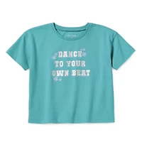 Okie Dokie Active Girls Round Neck Short Sleeve T-Shirt