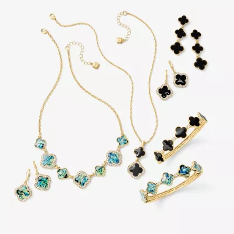 Monet Jewelry Womens Glass Clover Drop Earrings