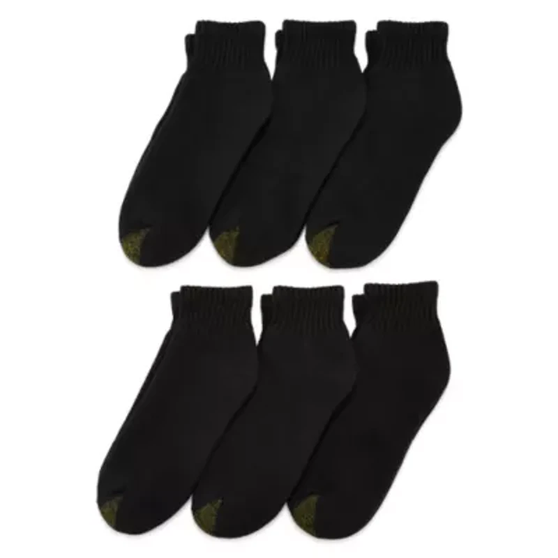 Gold Toe Athletic Sport Mens Breathable Multi-Pack 6 Pair Quarter Ankle Socks