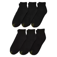 Gold Toe Athletic Sport Mens Breathable Multi-Pack 6 Pair Quarter Ankle Socks
