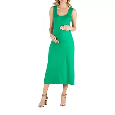 24/7 Comfort Apparel Racerback Scoop Neck Maxi Dress