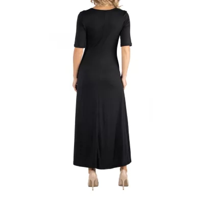 24/7 Comfort Apparel Casual Maxi Dress with Sleeves