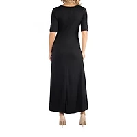 24/7 Comfort Apparel Casual Maxi Dress with Sleeves