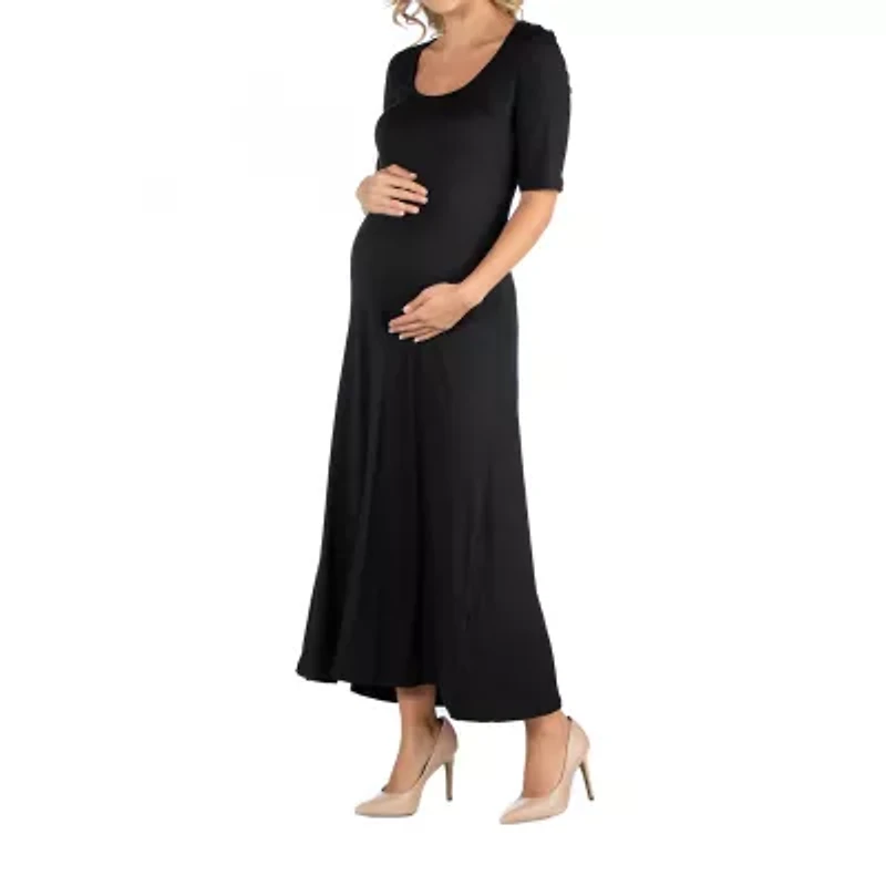 24/7 Comfort Apparel Casual Maxi Dress with Sleeves