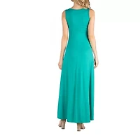 24/7 Comfort Apparel Slim Fit A Line Sleeveless Maxi Dress