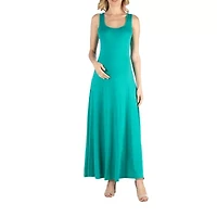 24/7 Comfort Apparel Slim Fit A Line Sleeveless Maxi Dress